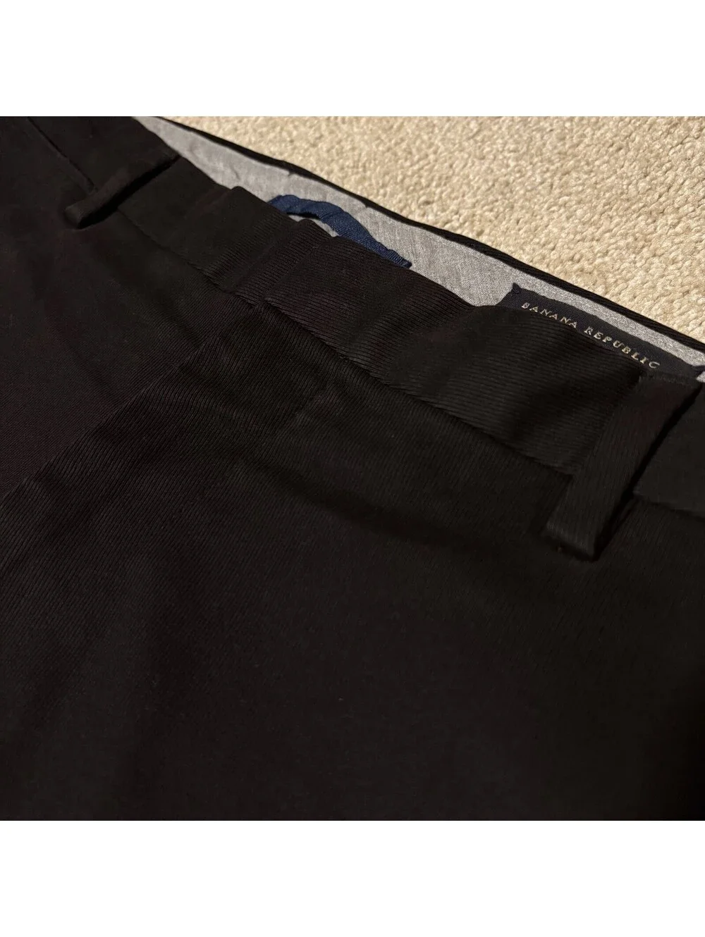 Banana Republic Mens 38x32 Black Flat Front Classic Fit Pants Khakis Trousers